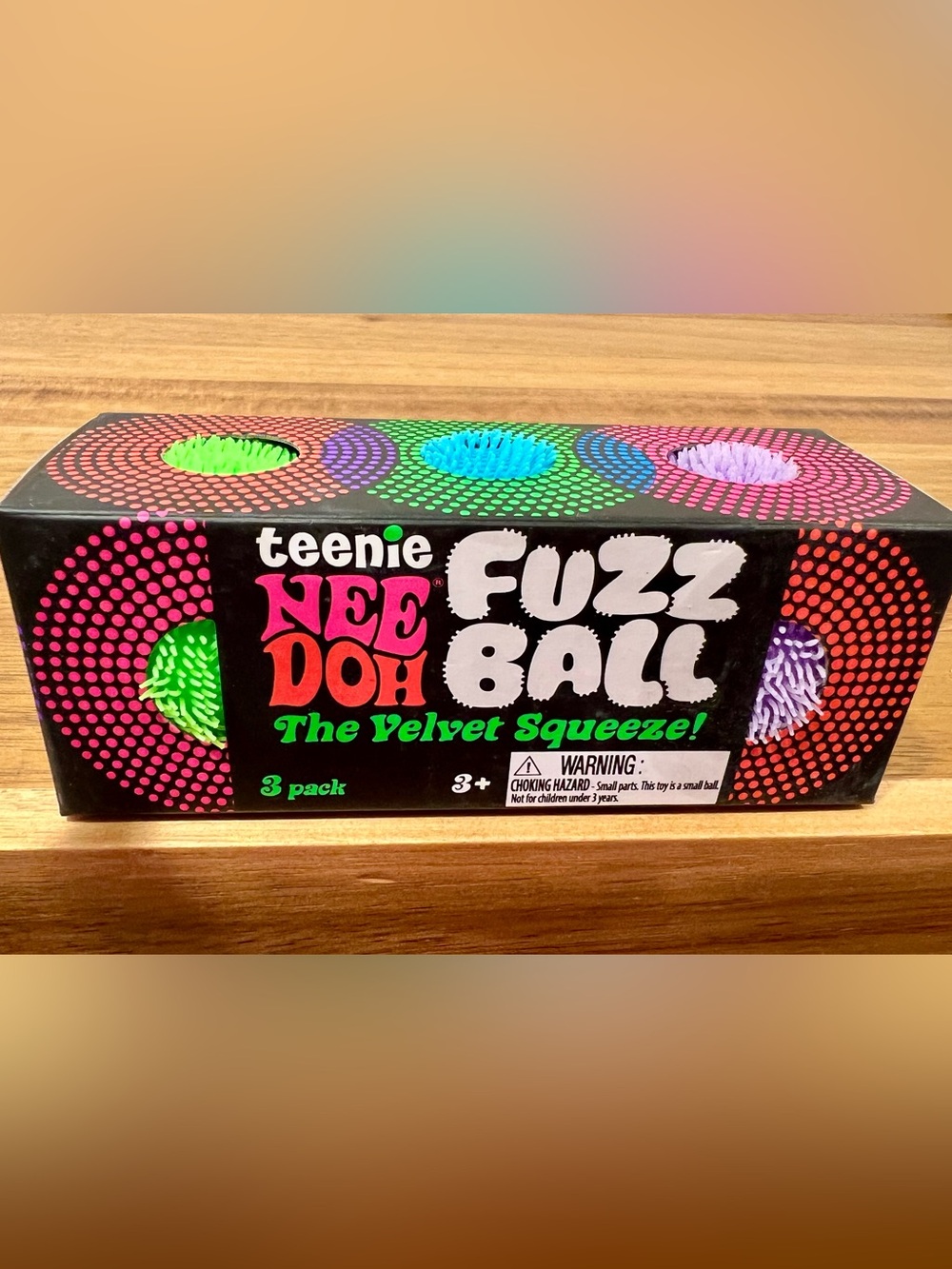 🔥Teenie NeeDoh Fuzz Ball 3-Pack Velvet Squeeze-Green, Blue & Purple 💚🩵💜